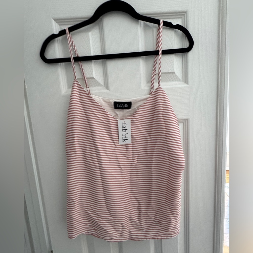 Fab’rik Pink striped tank. NWT Sz S